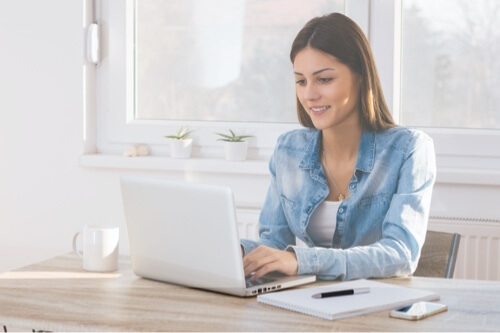 Women using computer